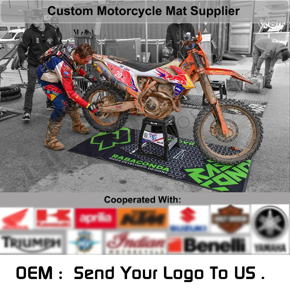 

Изготовленный На Заказ ковёр для работы мотоцикла подходит с логотипом на заказ