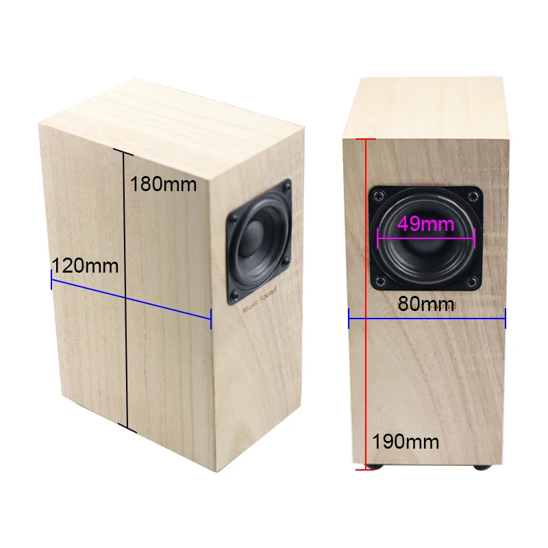 

GHXAMP Full Range Wooden Speaker Computer Hifi 2.0 Treble Midrange Bass Balance Clear Passive Bookshelf Loudspeaker Stereo 4ohm