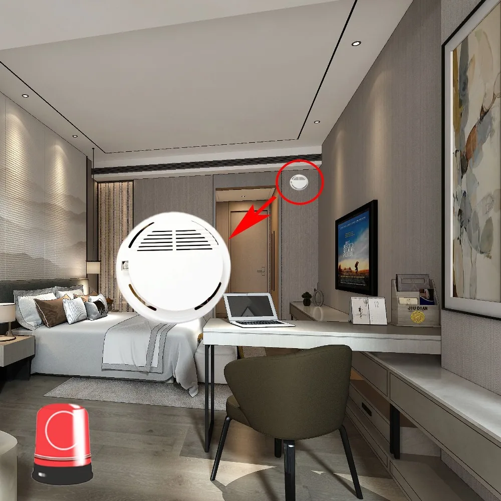 

Smoke Detector Fire Alarm Detector for Smart House Independent Smoke Alarm Sensor Gas Detector Alarm Home Office Security