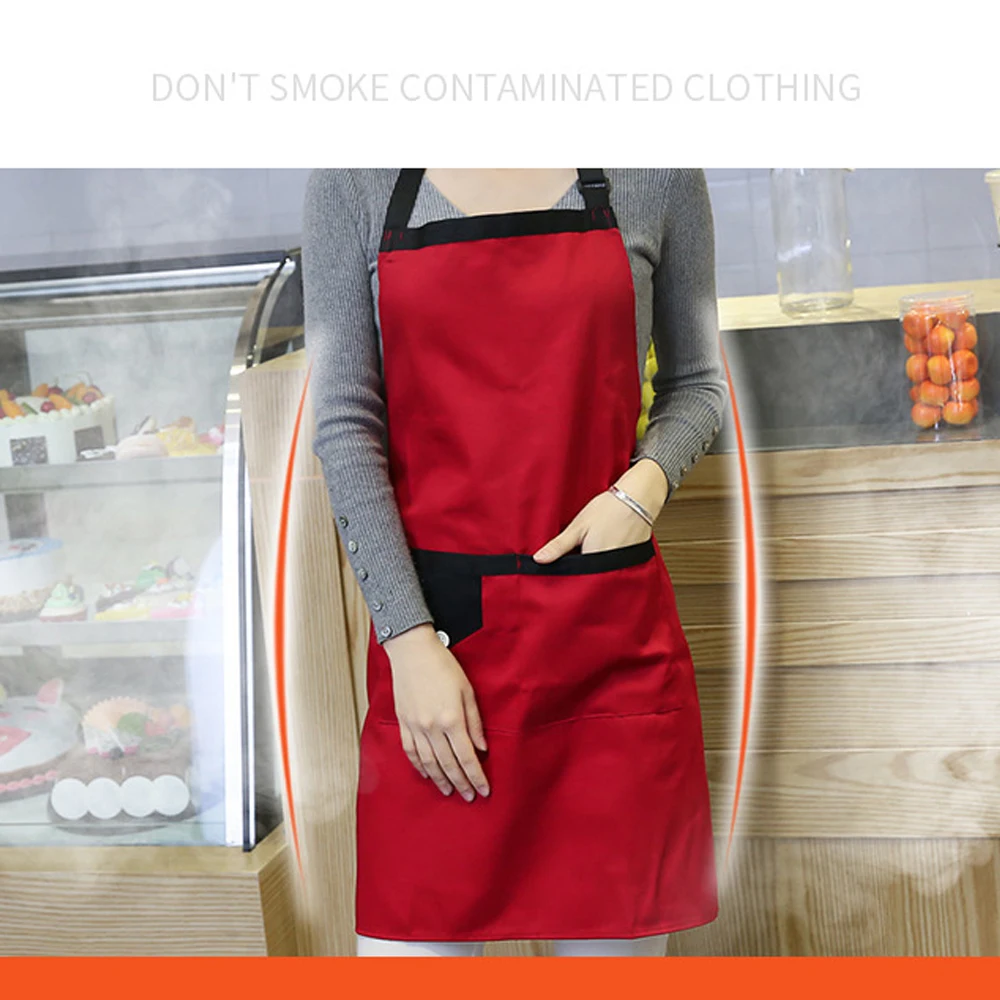 Регулируемый слюнявчик фартук с 2 карманами для кухни шеф-повара женские и