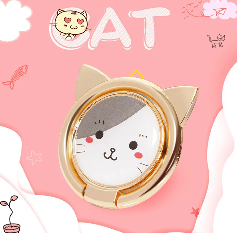 Животное милый кот кольцо на палец подставка для смартфона держатель мобильного