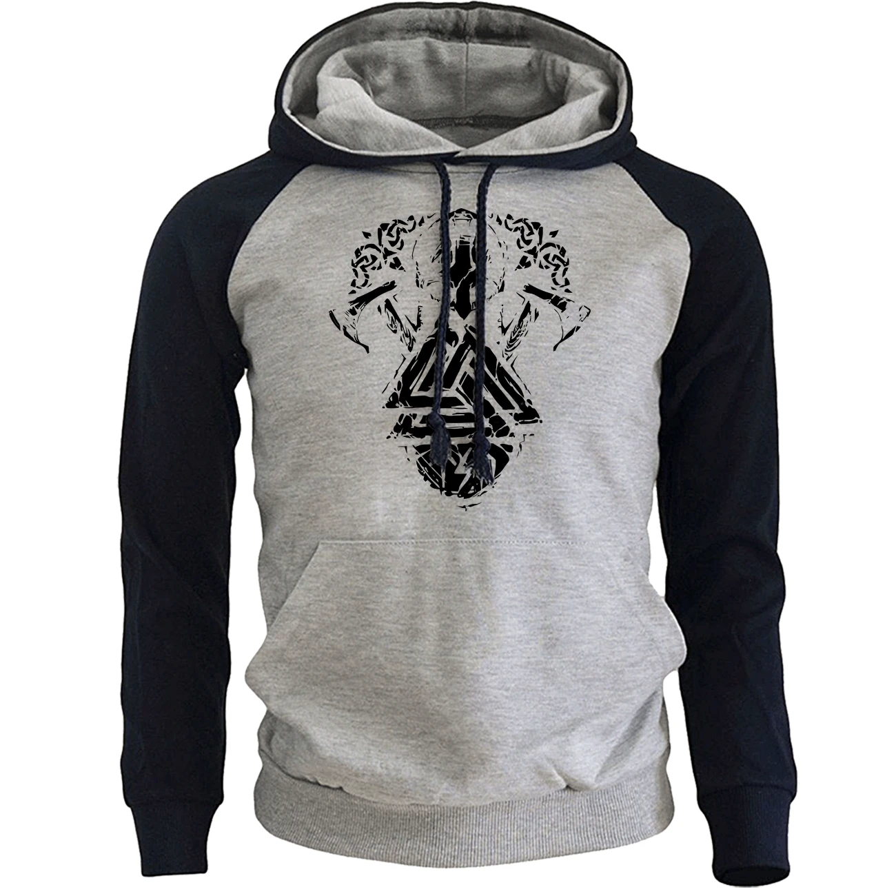

Vintage Print Vikings Streetwear Men Raglan Hip Hop Hooded Harajuku Pullover Spring Winter New 2020 Casual aFleece Male Hoodies