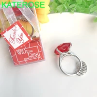 12pcs red crystal key chain ring wedding favors bridal shower party giveaways for guest