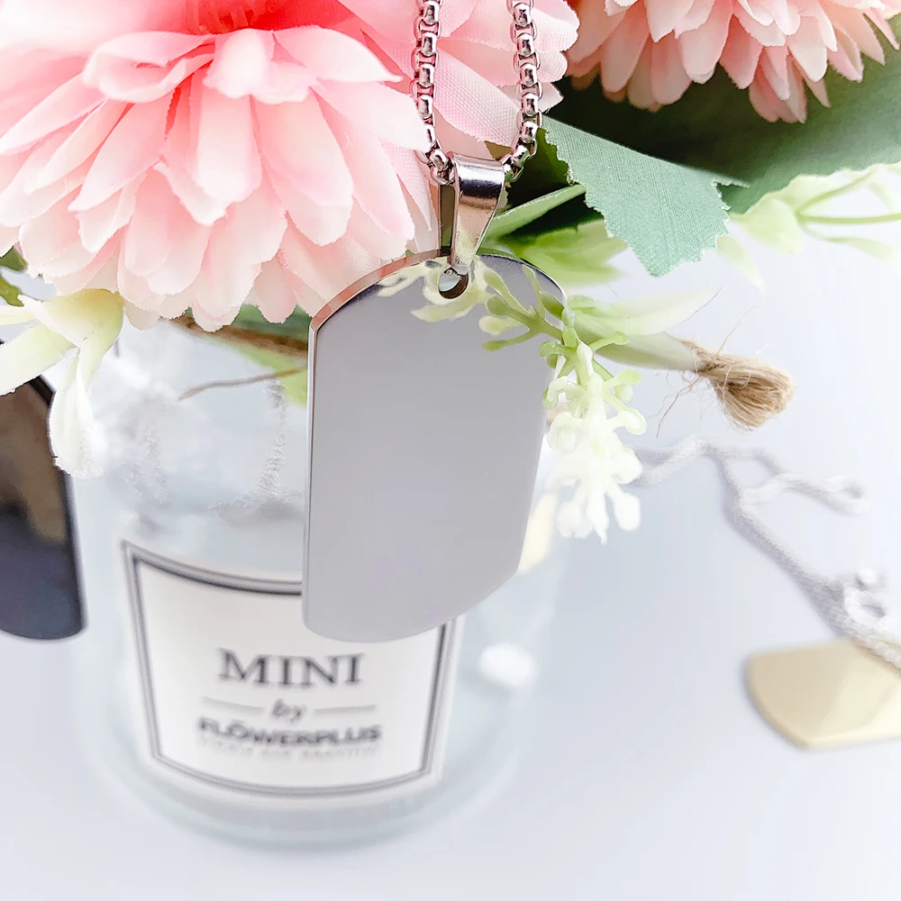 Минималистичное мужское ожерелье с подвеской логотипом на заказ из нержавеющей