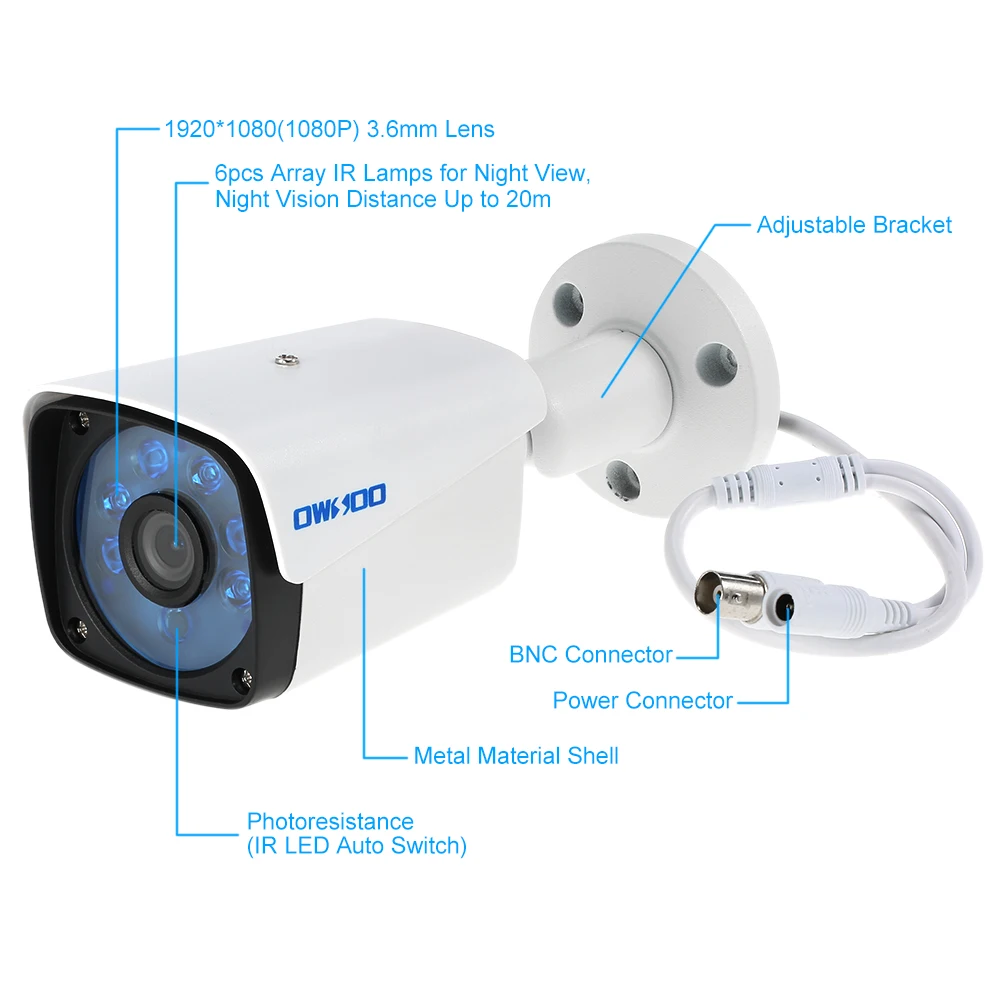 1080P AHD Камера пуля Водонепроницаемый 2.0MP 3 6 мм 1/3 для Sony CMOS Сенсор Массив ИК