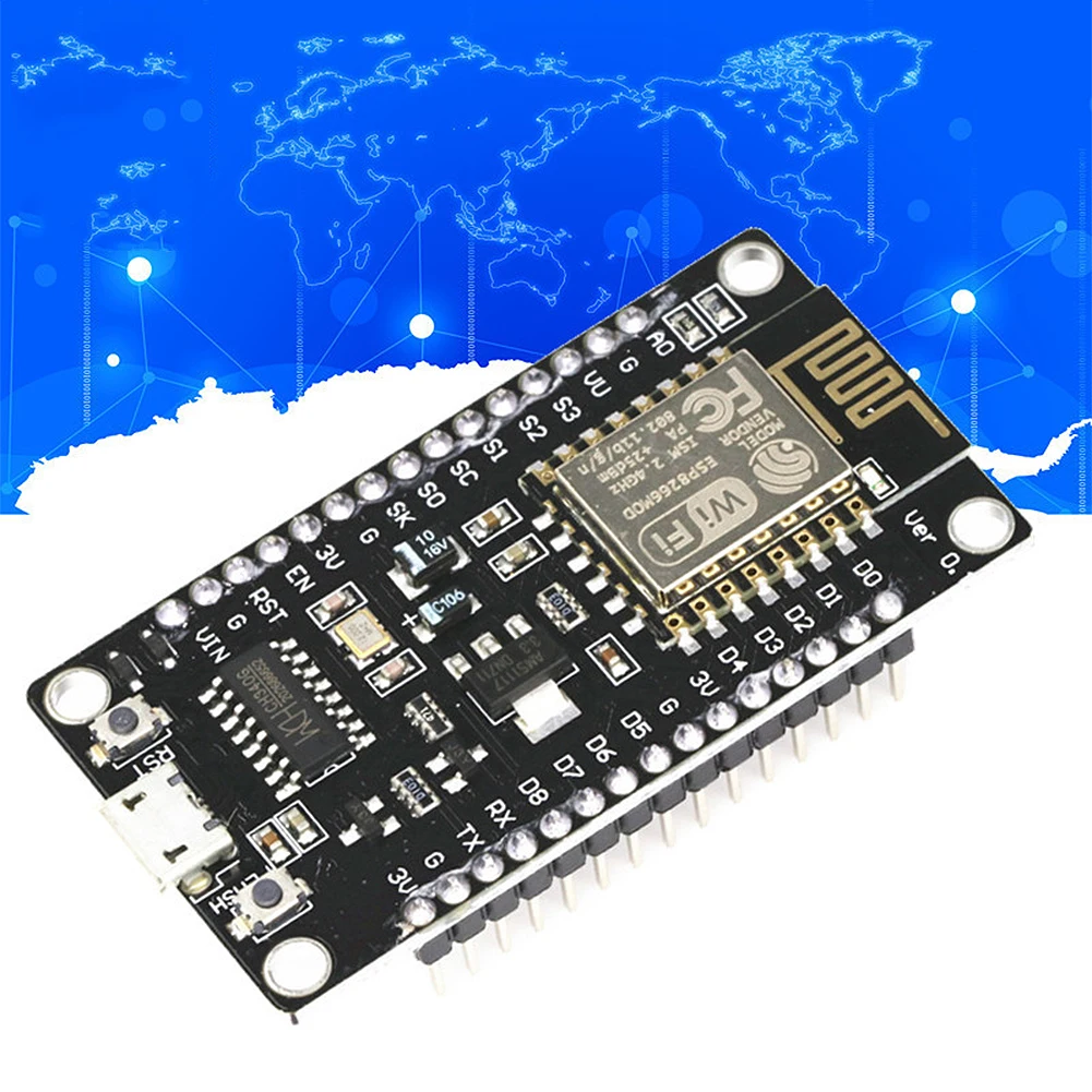 

Модуль ESP8266 NodeMcu v3 Lua с Wi-Fi, беспроводная плата CH340 для разработки «Интернет для вещей», ESP8266 с антенной PCB и портом USB для Arduino