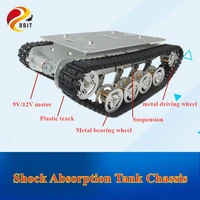 doit ts100 metal rc robot tank car chassis shock absorption car with suspension system crawler caterpillar for arduino diy toy