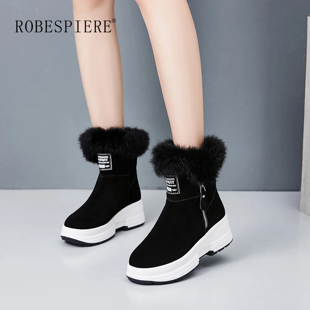 ROBESPIERE/женские зимние ботинки коллекция 2019 года теплые плюшевые женские