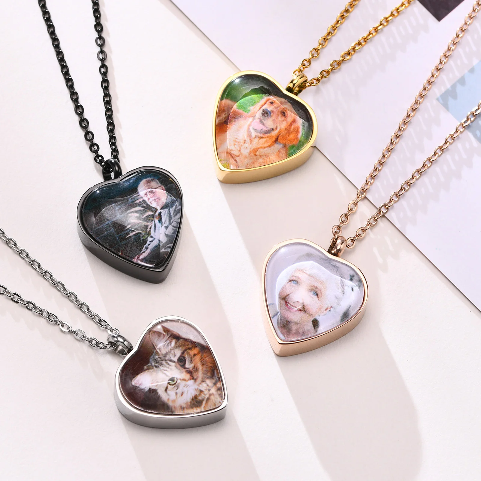 

Customizable Insert Photo Openable Heart Necklaces for Women, Ashes Holder Cremation Urn Screw Pendant, Memorial Keepsake Gift