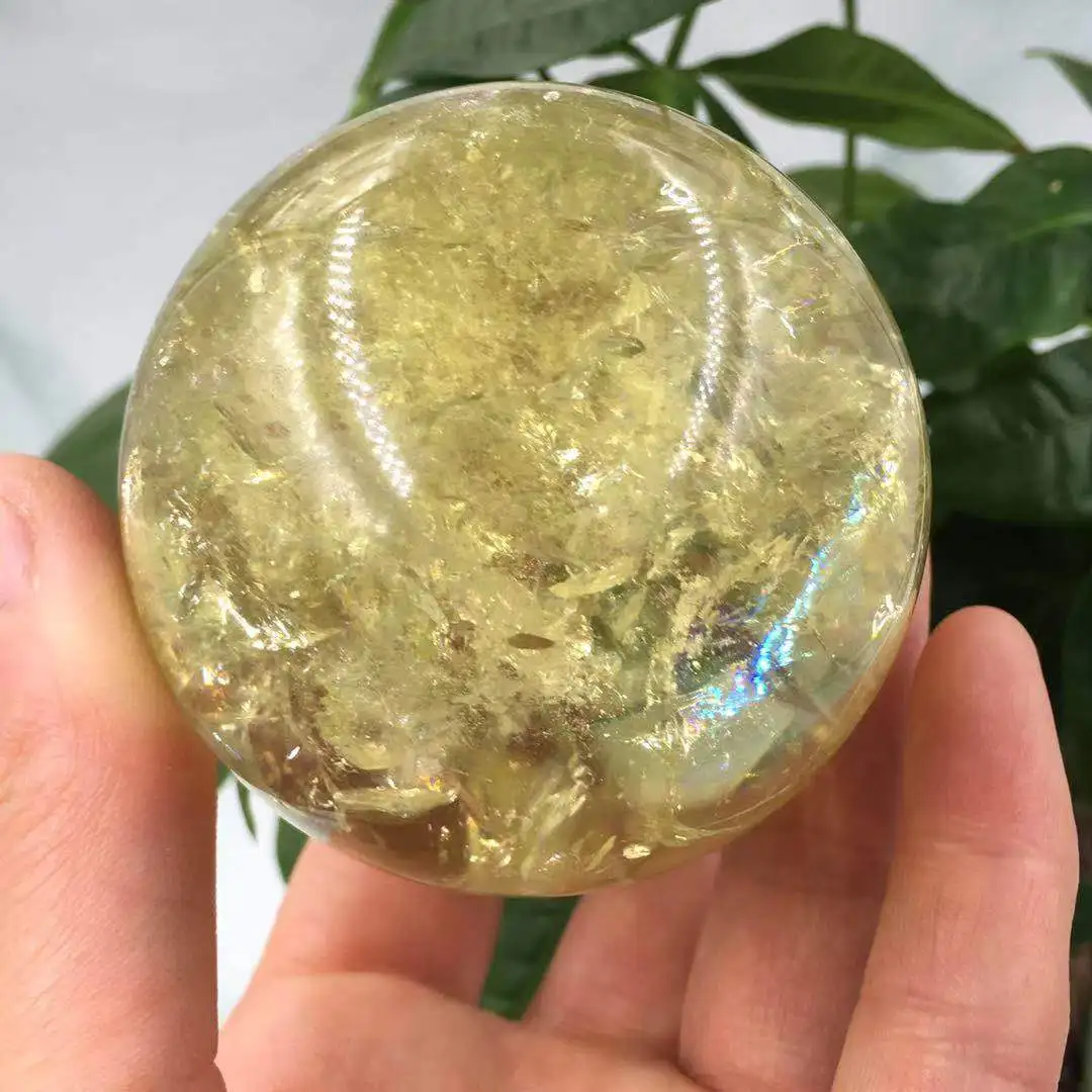 

Natuurlijke Topaz Rainbow Quartz Crystal Ball Behandeling Bal