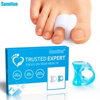 12pc blue white soft silicone gel hallux valgus orthopedic bunion spacers overlapping thumb corrector toe separator foot support