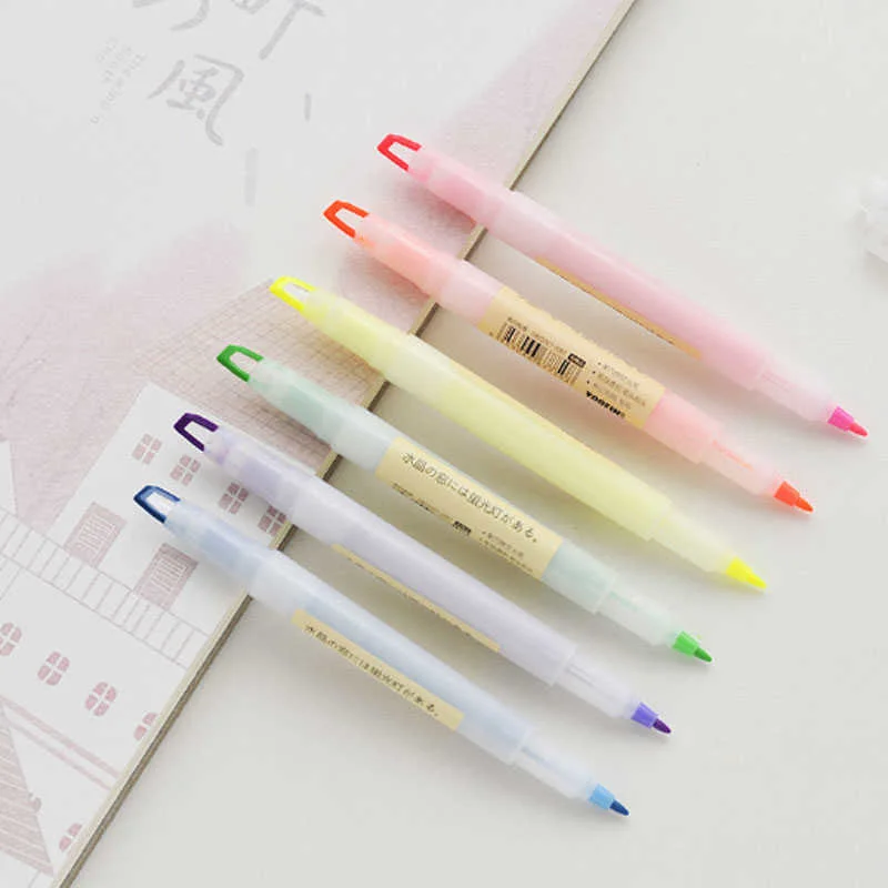 

6PCS/Set Color Drawing Painting Watercolor Art Double Head Marker Pen Writing Brush School Office Supplies