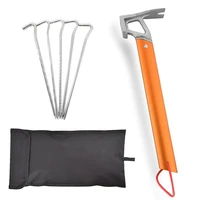 camping tent floor hammer nail set mountaineering tent nail pull nail hook aluminum handle hammer accessories