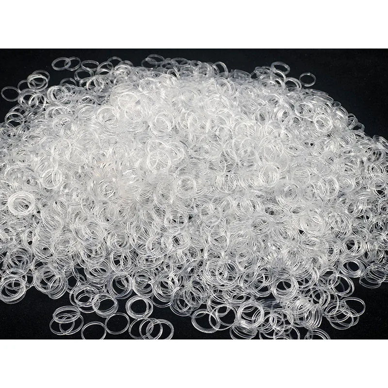 

200/500/1000pcs Women Girls One Time Transparent Hair Bands Ponytail Holder Elastic Rubber Bands Rope Ties for Hair
