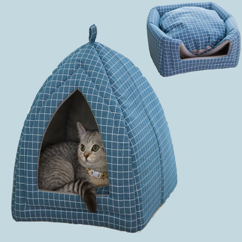 Домик-палатка для домашних питомцев мягкая складная кровать сна теплый домик