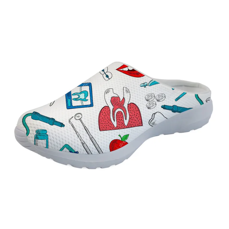 FORUDESIGNS Cartoon Nurse Pattern Sandals Women Slipper Female Summer Shoes for Ladies Sandalias Mujer Women's Flats Mesh - Цвет: YQ2346CA