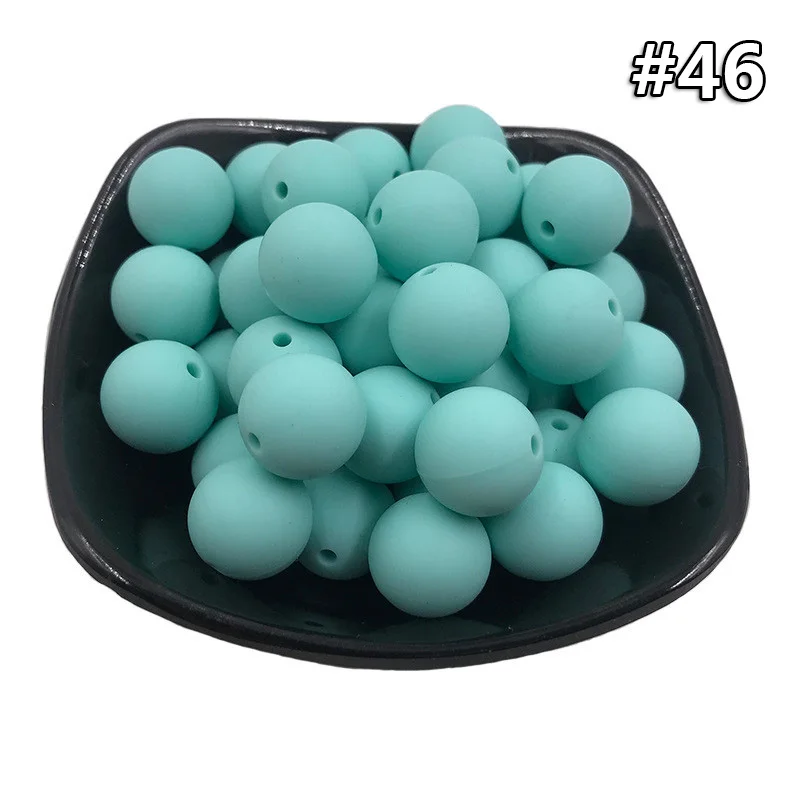5PCS Beads 46 5 шт. Детские Силиконовые Прорезыватели 19 мм Пищевой бисер без БФА, силиконовый Прорезыватель для зубов DIY ювелирные изделия ожерелье аксессуары для кормления игрушки - Цвет: 5PCS Beads 46