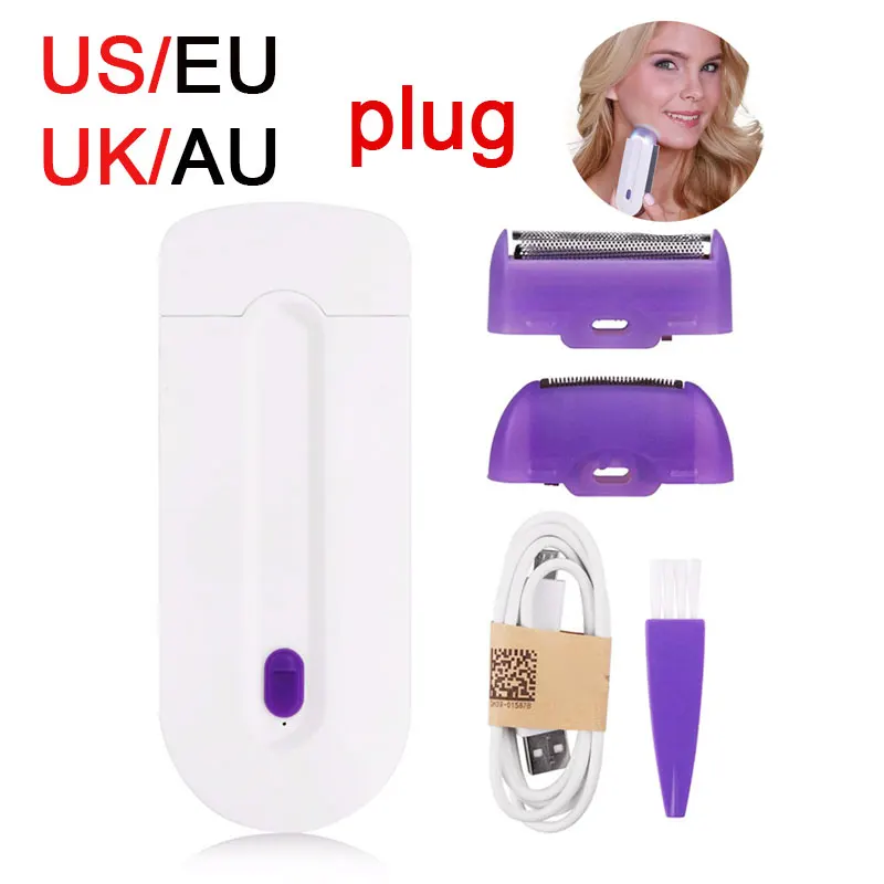 

Electric Laser Women Epilator Portable Hair Removal Tool Rotary Shaver Leg Bikini Laser Painless Epilator Sensor Rechargeable