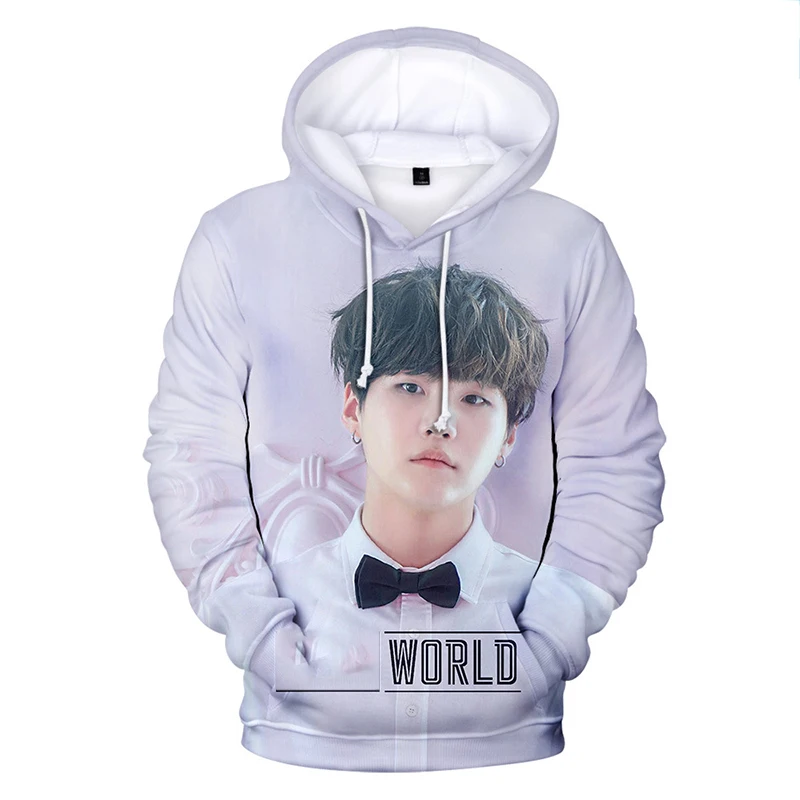 Korean BEST POP 3D Hoodies Hip Hop WORLD Sweatshirts Men/Women Long Sleeve K-POP Hooded Clothes Children Kids Hoody Tops | Мужская