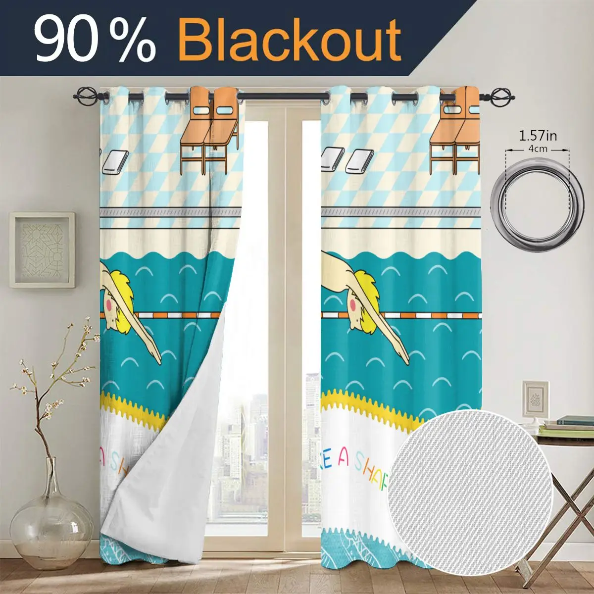 Солнцезащитная Штора для гостиной плавания как акула светит затеняет спальни