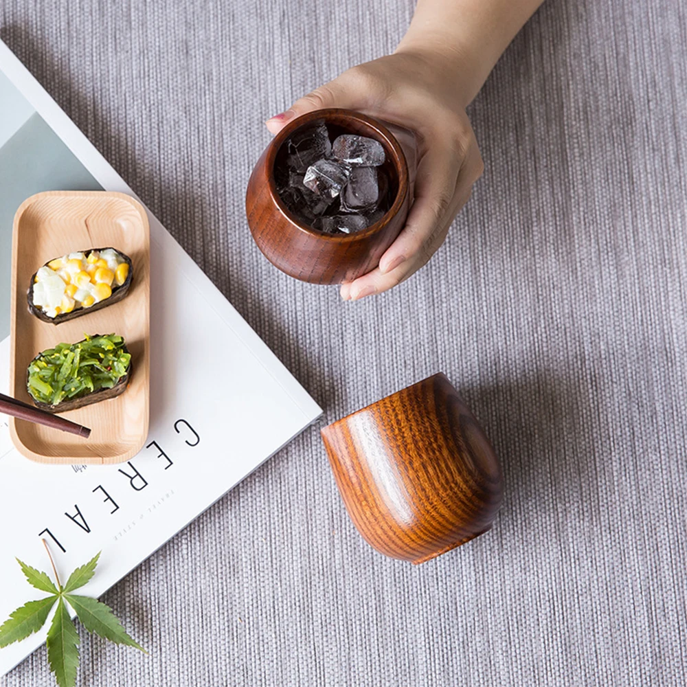 Wooden Cup Breakfast Beer Milk Drinkware Green Tea Water Bottle Natural For Home Kitchen Household |