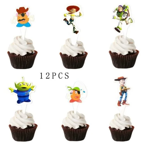 cake Cake flag 101 шт История игрушек мультфильма одноразовые бумажные салфетки баннер скатерть стакан с соломинкой тарелки детский душ День рождения украшения - Цвет: cake Cake flag