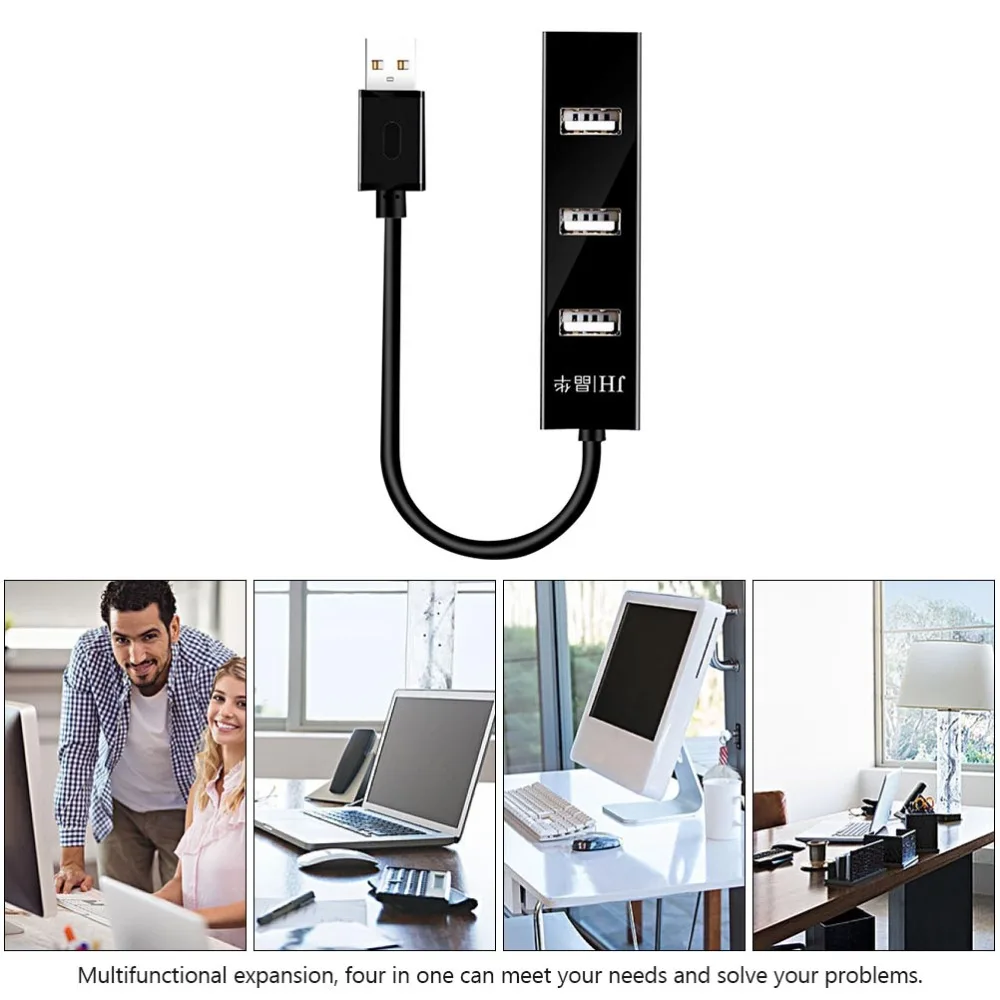 

1pc 4 Port USB HUB High Speeds USB 2.0 Hub Multi USB Port Splitter Hub