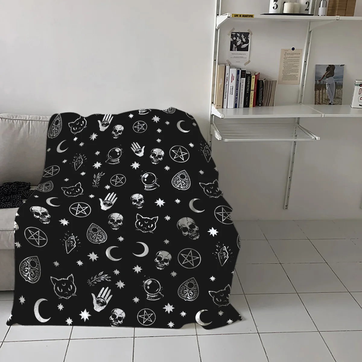 Хэллоуин ведьма череп Луна гадания покрывало для кровати Фланелевое флисовое