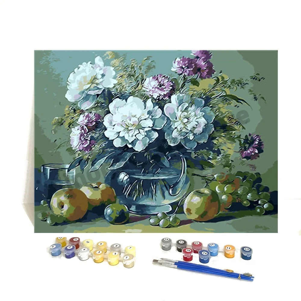 

Flower Daisy Flos in Vase Oil Canvas Paint By Numbers On Wall Without Frame