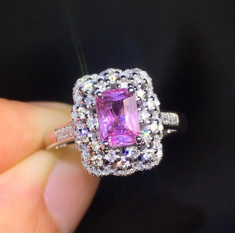 D530 сапфировое кольцо 1 14ct натуральный розовый сапфир 18 K драгоценные камни k