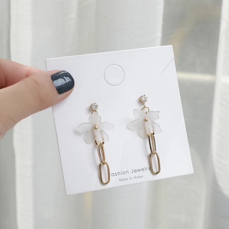 Богемные металлические геометрические акриловые Асимметричные лепестки серьги