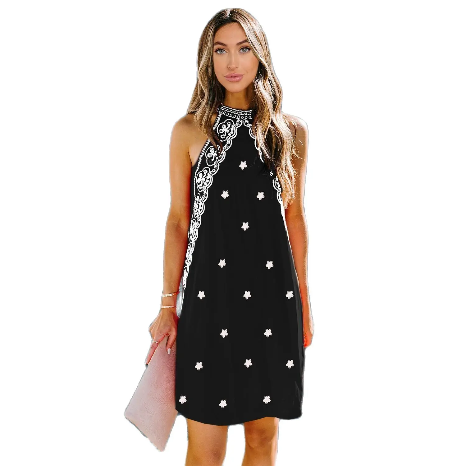 

2021 Women's Fashion Dress New Style Retro Floral A-line Dress Off Shoulder Summer Dresses Plus Size Bohemian skirt