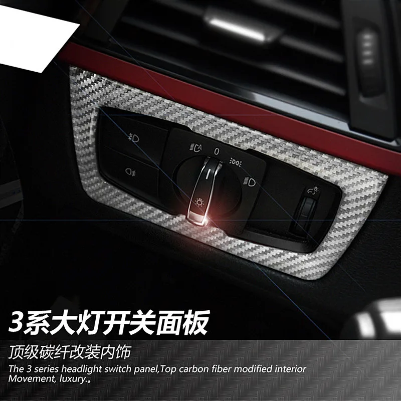 Car Styling Headlight Switch Button Decorative Frame Cover Trim Dashboard Molding Sticker for BMW F30 F31 F32 F33 F34 2012-2020 |