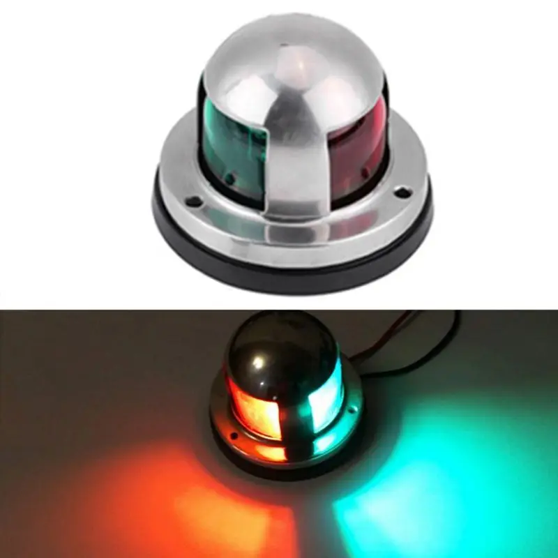 

2021 New 12V Stainless Steel Red&Green LED Navigation Signal Light Lamp Yacht Accessory For Marine Boat