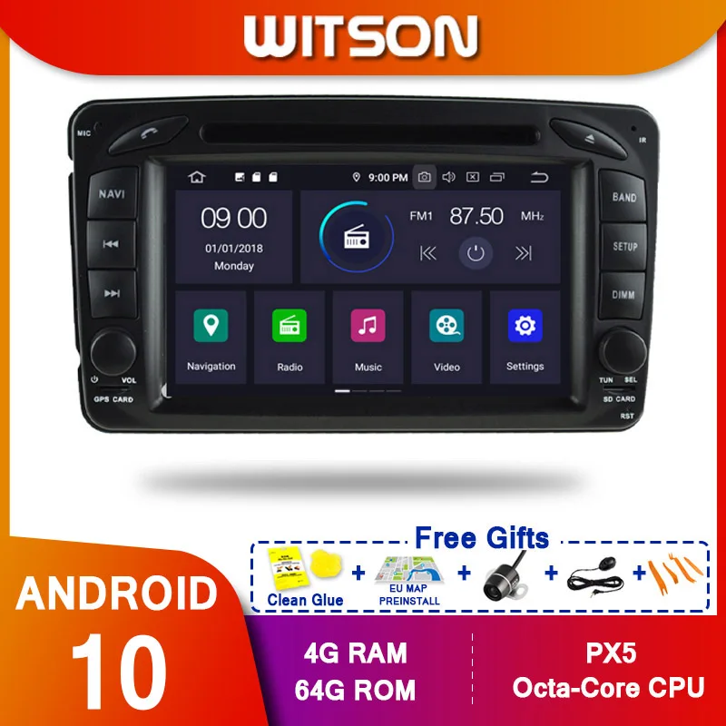 

WITSON! Android 10,0 Octa core PX5 автомобильный DVD-плеер для MERCEDES-BENZ C класса W203 CLK W209 M W163 4 Гб RAM 64 Автомобильный GPS-навигатор