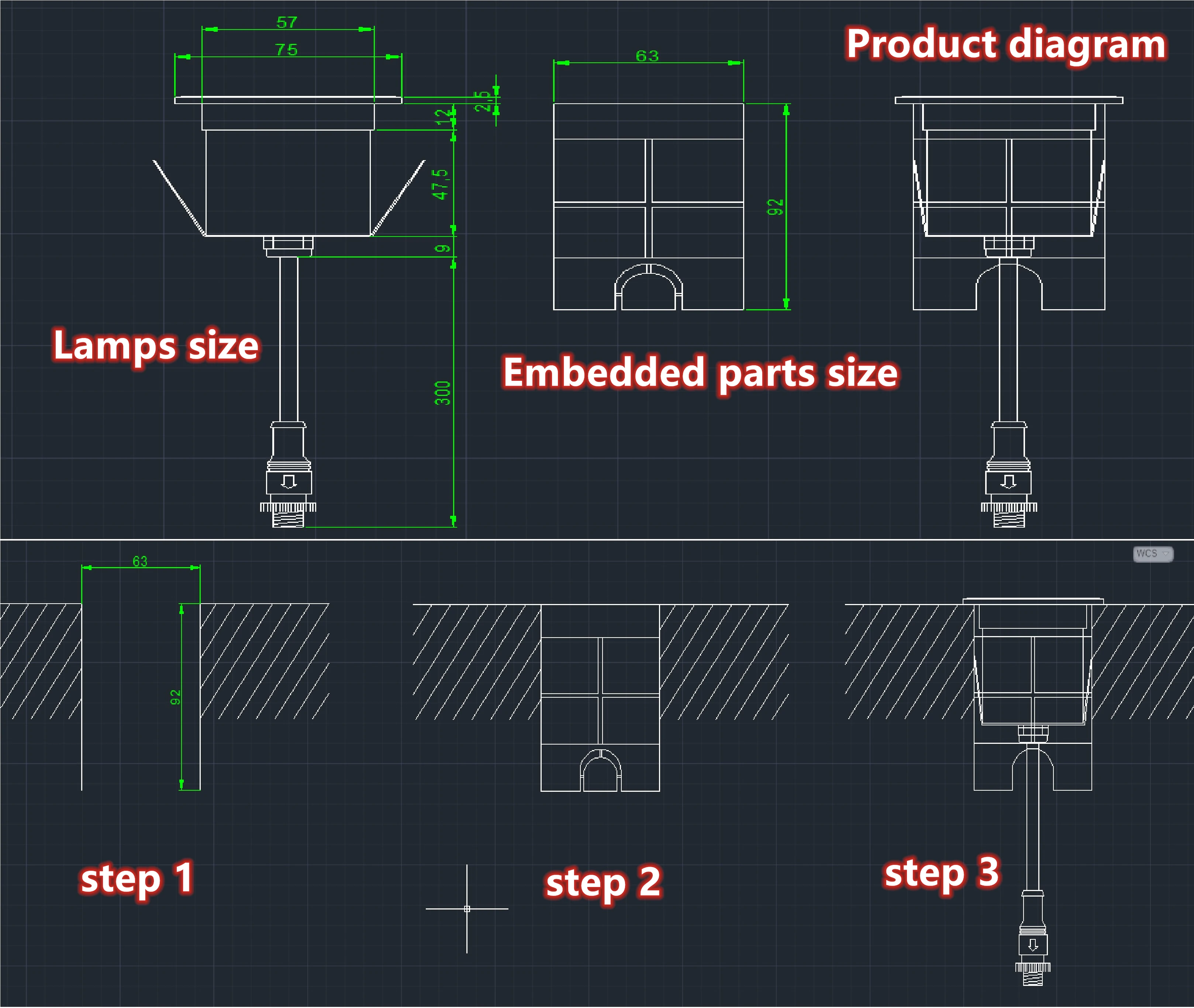 Заводская распродажа уличный подводный светодиодный светильник 75 мм 3 Вт 12 В