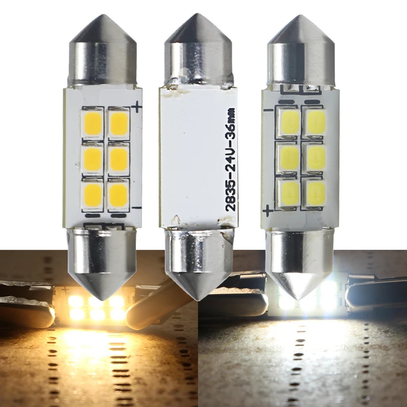 

Ампула Авто 36 мм светодиодный гирлянда C5W CANBUS Dc 24 в грузовик Стайлинг Интерьер лампа для чтения номерной знак лампа габаритные лампы