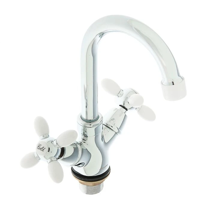 Accoona double lever basin mixer with nut 197518 Plumbing for the sink For bathroom Faucets Fixture Home Improvement | Обустройство