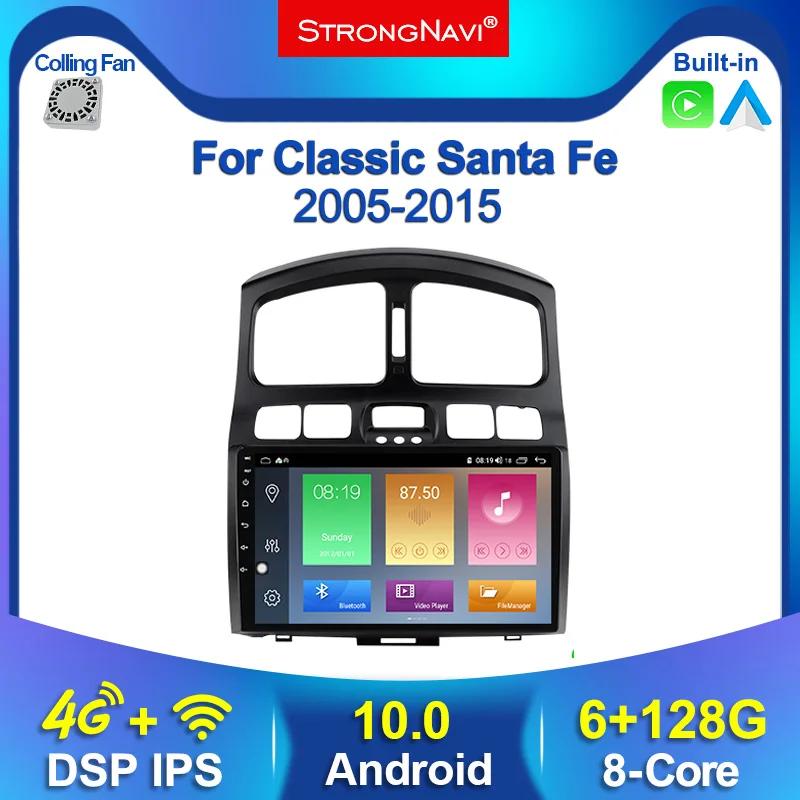 2.5D IPS Android 10 0 6 + 128G 2Din автомобиля GPS мультимедийный плеер радио для 2005 2006 2015 Hyundai
