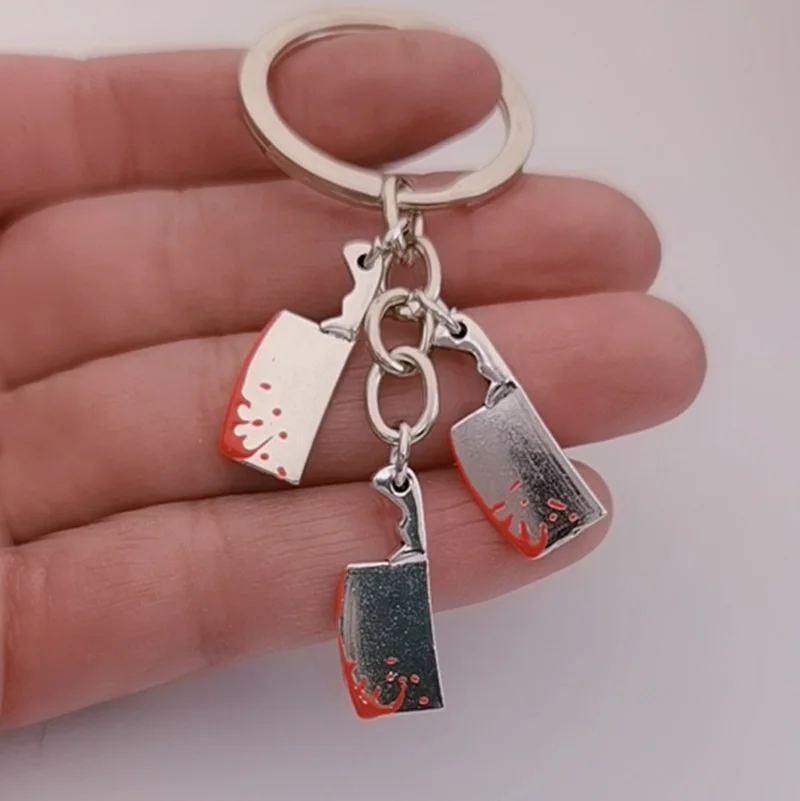 Брелок для ключей с ножом мясницким искусственное готическое украшение гранж