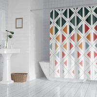 geometry 3d digital printed shower curtains waterproof thicken polyester bathroom curtain with hooks bath curtains set 180 230