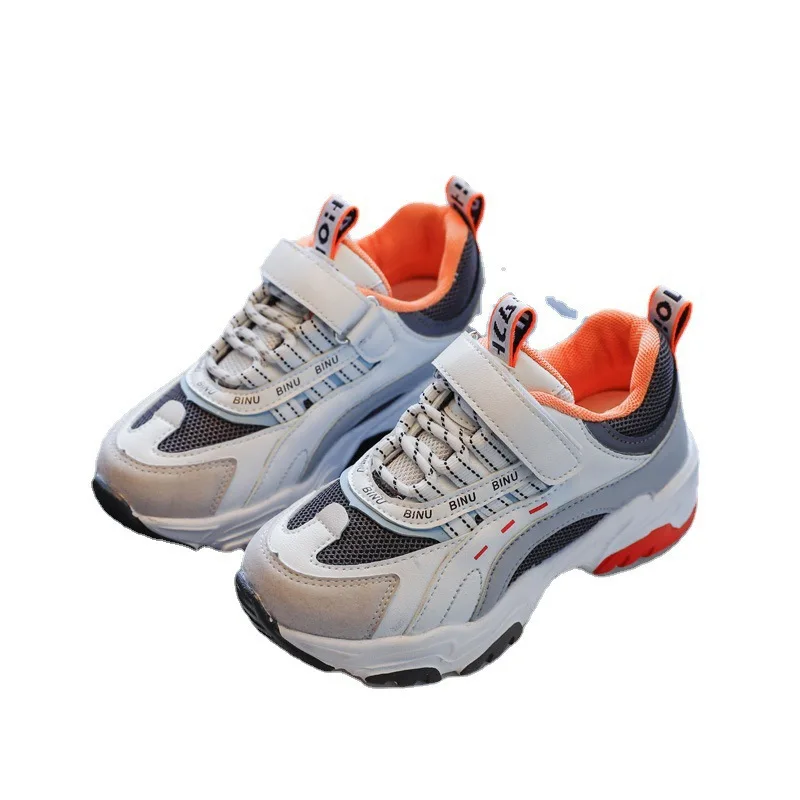 

2021 Spring Kids Girl Boy Shoes Casuals Hook Loop Mixed Colors Shallow Round Toe Fashion Neutral Flat Heels All-match Sneakers