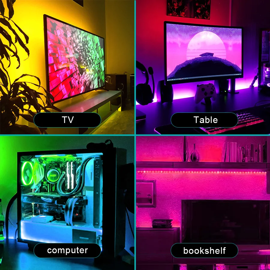 Водонепроницаемая светодиодная лента 2 м 3 5 USB светильник 5050 RGB 10 для телевизора