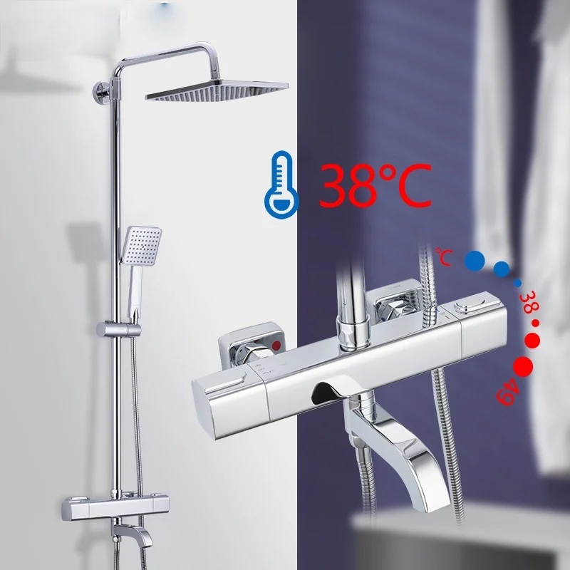 

2021 G2491-6 черные смесители для душа, термостатический смеситель для ванной комнаты, смеситель «Водопад», смеситель для душа с термостатом, дож...