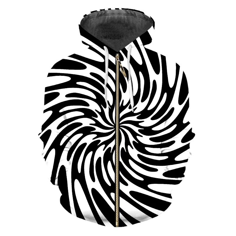 Толстовка OGKB мужская на молнии свитшот с 3D принтом зебры худи в стиле Харадзюку
