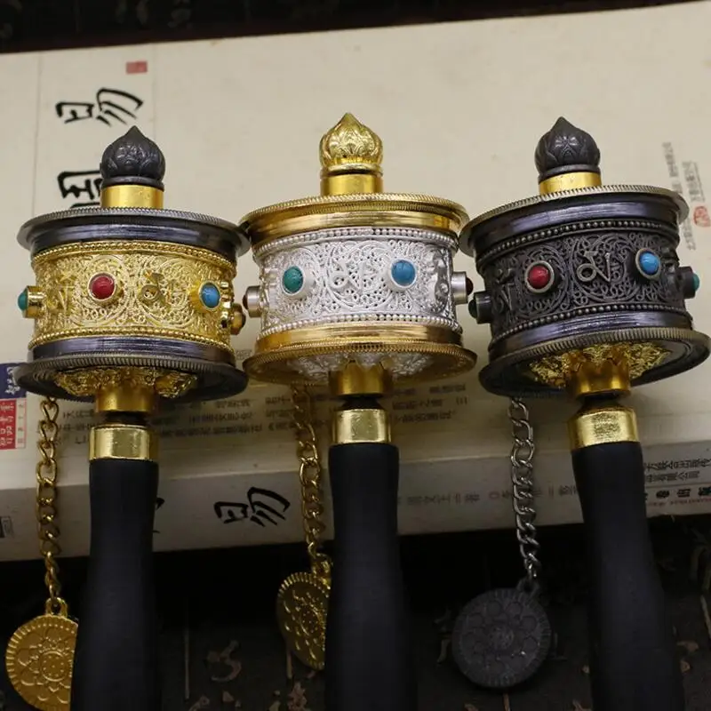 

Тибетский буддийский традиционный инструмент, ручные молитвенные колеса с мантрами внутри