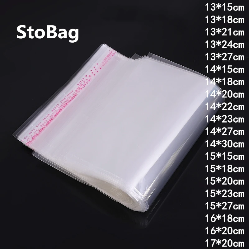 StoBag 100 шт прозрачный пластиковый самоклеющийся мешок тканевый носок Подарочные