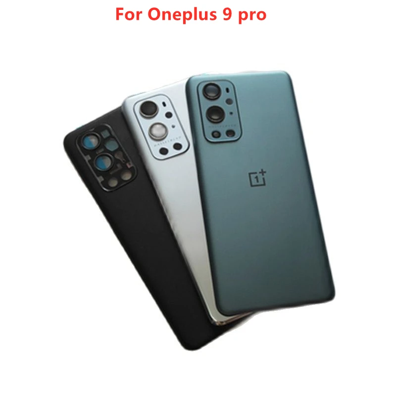 

100% Original Back Battery Cover Glass Panel Rear Door Housing Case Battery Cover With Camera Lens For Oneplus 9 Pro 9Pro Phone