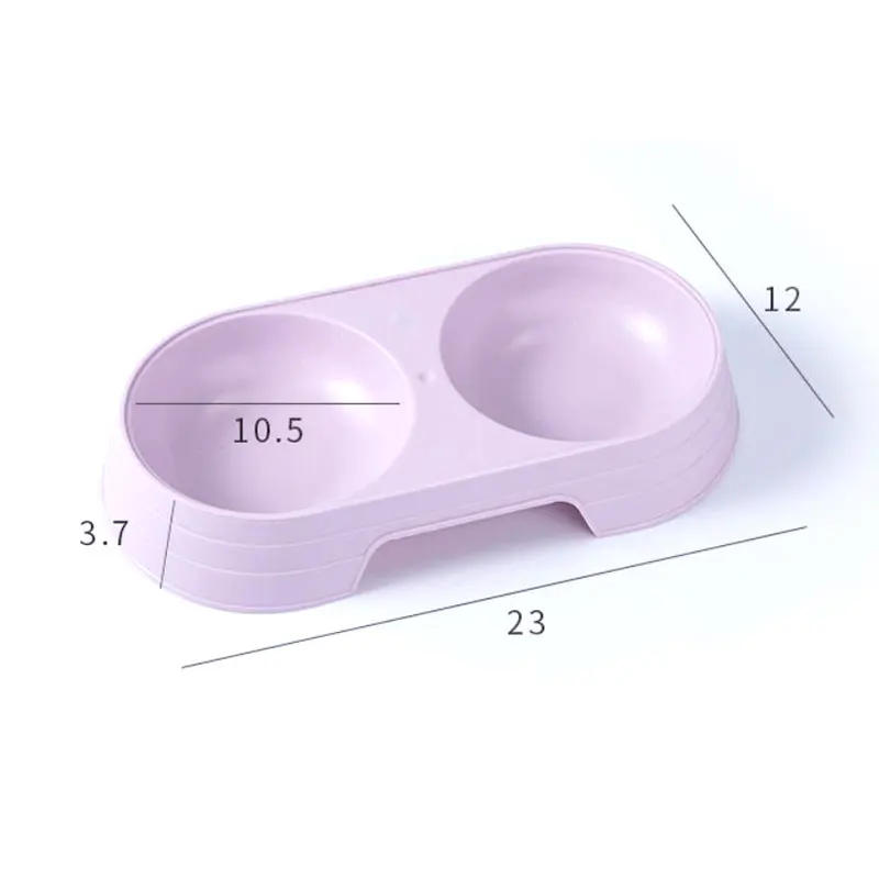 

Plastic Pet Double Bowls Easy To Clean Bowl Cat Pet Food Water Feeding Supplies