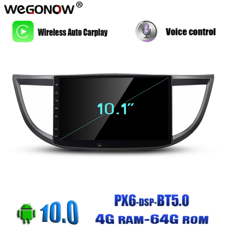 DSP Android 10 0 для Honda CRV 2012 2013 2014 2015 4 Гб + 64 ГБ 8 ядер автомобильный DVD плеер GPS Glonass Map RDS